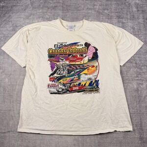 Vtg Drag Racing‎ Shirt Mens 2XL White Mopar Parts Canadian Nationals Grand Bend